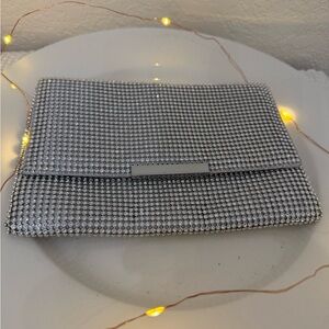 Jewel Badgley Mischka Clutch Silver with Slver lining